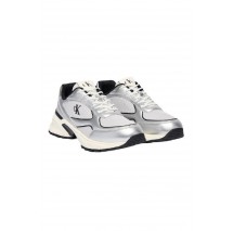 CALVIN KLEIN HIKE RUNNER LACEUP MESH MIX MET ΠΑΠΟΥΤΣΙ ΑΝΔΡΙΚΟ SILVER