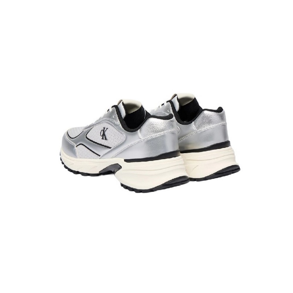 CALVIN KLEIN HIKE RUNNER LACEUP MESH MIX MET ΠΑΠΟΥΤΣΙ ΑΝΔΡΙΚΟ SILVER