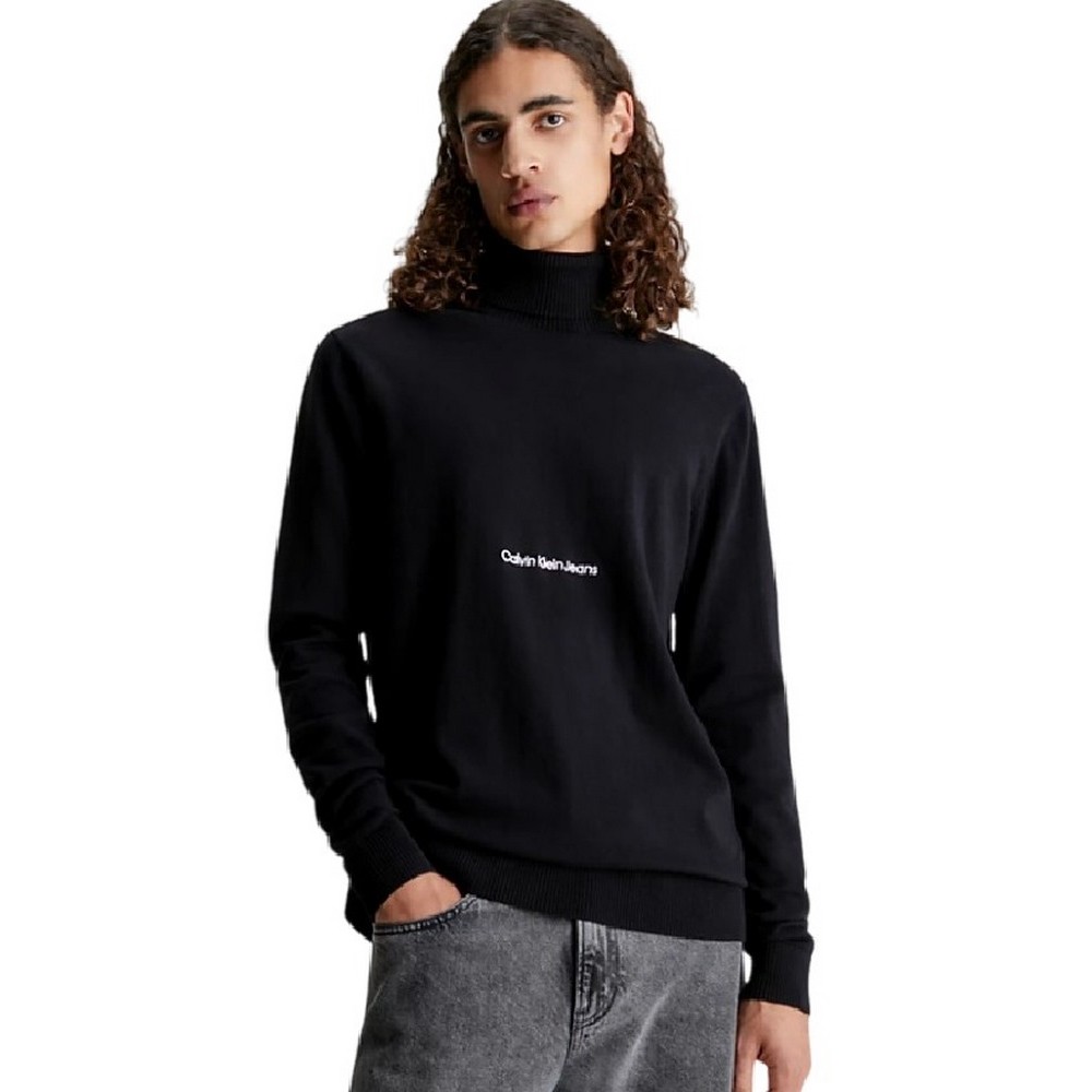 CALVIN KLEIN INSTITUTIONAL ROLL NECK SWEATER ΜΠΛΟΥΖΑ ΑΝΔΡΙΚΗ BLACK