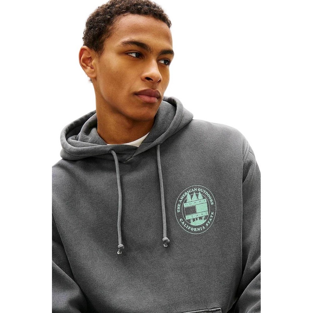 TOMMY JEANS REG WASHED NOV HOOD ΦΟΥΤΕΡ ΑΝΔΡΙΚΟ WASHED BLACK