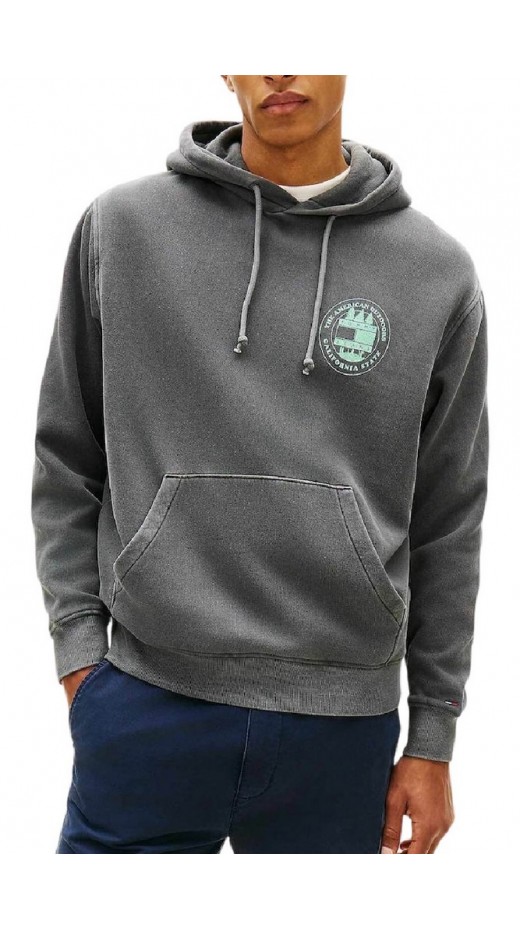 TOMMY JEANS REG WASHED NOV HOOD ΦΟΥΤΕΡ ΑΝΔΡΙΚΟ WASHED BLACK