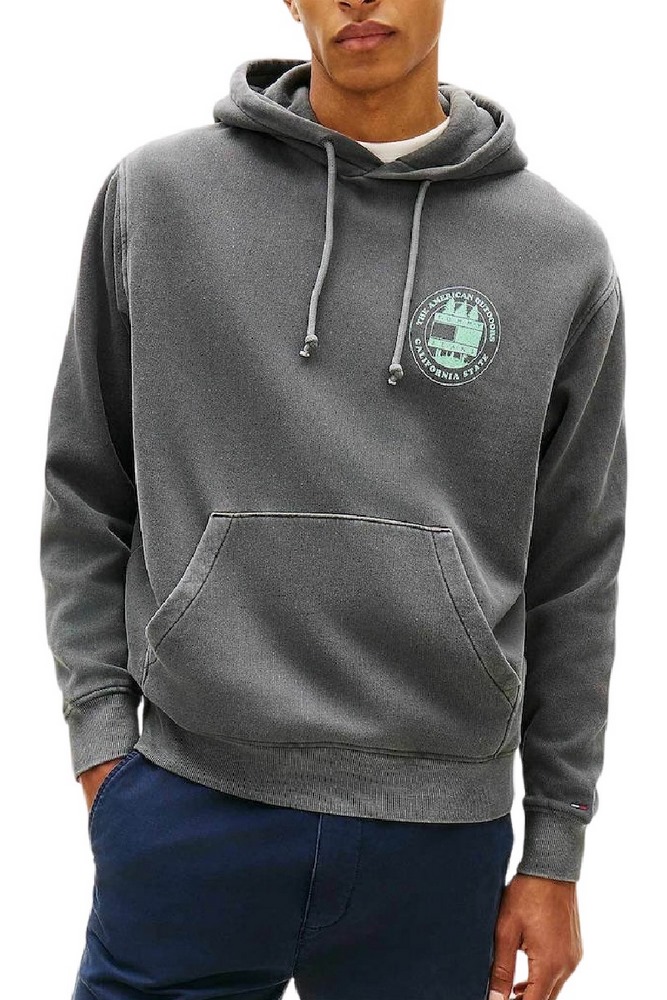 TOMMY JEANS REG WASHED NOV HOOD ΦΟΥΤΕΡ ΑΝΔΡΙΚΟ WASHED BLACK