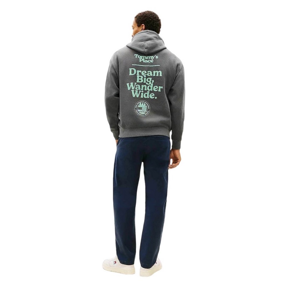 TOMMY JEANS REG WASHED NOV HOOD ΦΟΥΤΕΡ ΑΝΔΡΙΚΟ WASHED BLACK