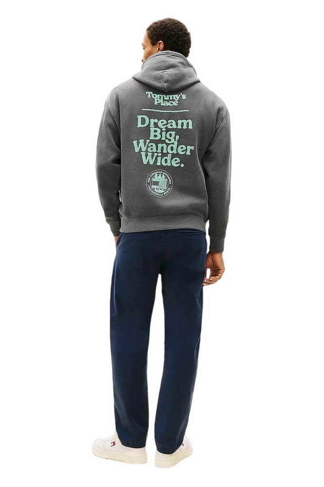 TOMMY JEANS REG WASHED NOV HOOD ΦΟΥΤΕΡ ΑΝΔΡΙΚΟ WASHED BLACK