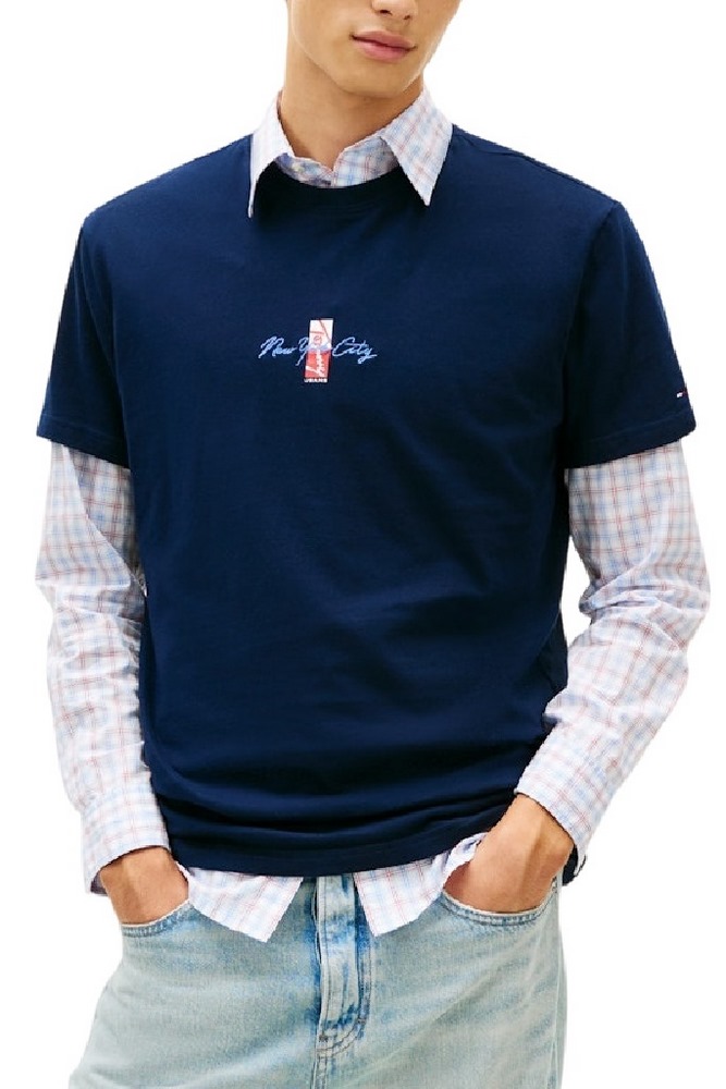 TOMMY JEANS REG SIGN BLOCK T-SHIRT ΜΠΛΟΥΖΑ ΑΝΔΡΙΚΗ NAVY