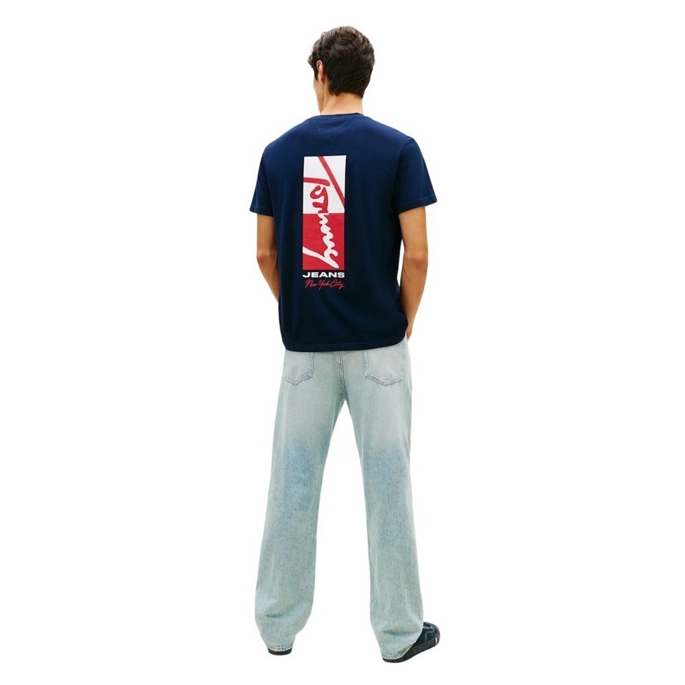 TOMMY JEANS REG SIGN BLOCK T-SHIRT ΜΠΛΟΥΖΑ ΑΝΔΡΙΚΗ NAVY