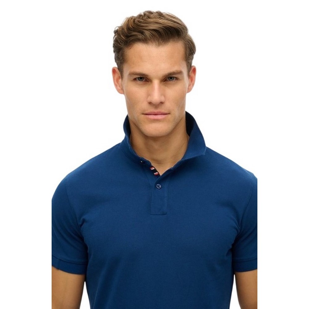 SUPERDRY D1 STUD CITY PIQUE POLO T-SHIRT ΜΠΛΟΥΖΑ ΑΝΔΡΙΚΗ NAVY