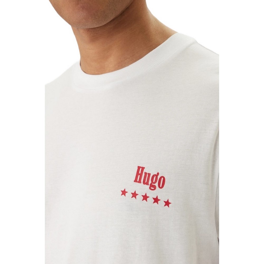 HUGO BOSS JERSEY NUCAVO T-SHIRT ΜΠΛΟΥΖΑ ΑΝΔΡΙΚΗ WHITE