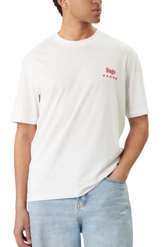 HUGO BOSS JERSEY NUCAVO T-SHIRT ΜΠΛΟΥΖΑ ΑΝΔΡΙΚΗ WHITE
