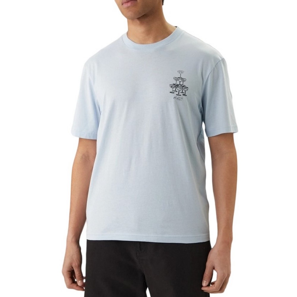 HUGO BOSS JERSEY NUCAVO T-SHIRT ΜΠΛΟΥΖΑ ΑΝΔΡΙΚΗ CIEL