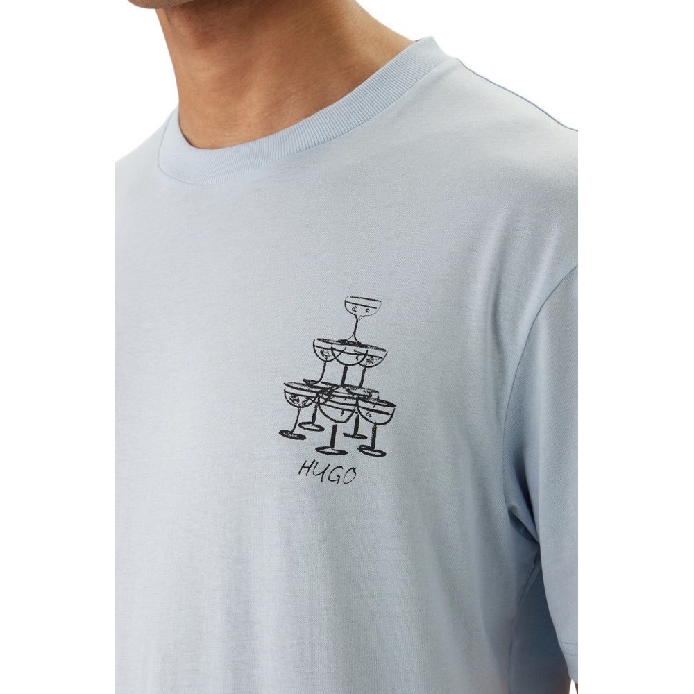 HUGO BOSS JERSEY NUCAVO T-SHIRT ΜΠΛΟΥΖΑ ΑΝΔΡΙΚΗ CIEL