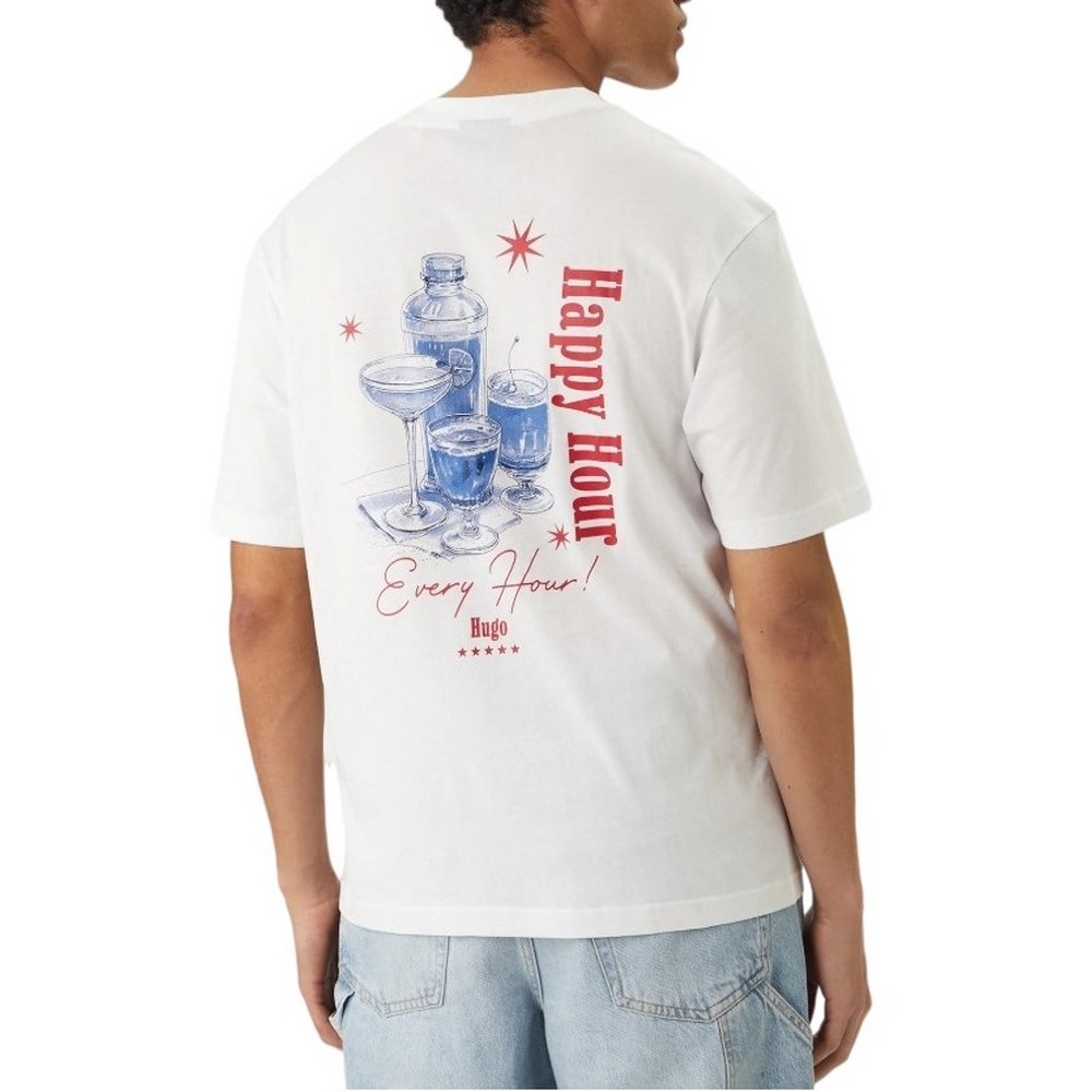 HUGO BOSS JERSEY NUCAVO T-SHIRT ΜΠΛΟΥΖΑ ΑΝΔΡΙΚΗ WHITE