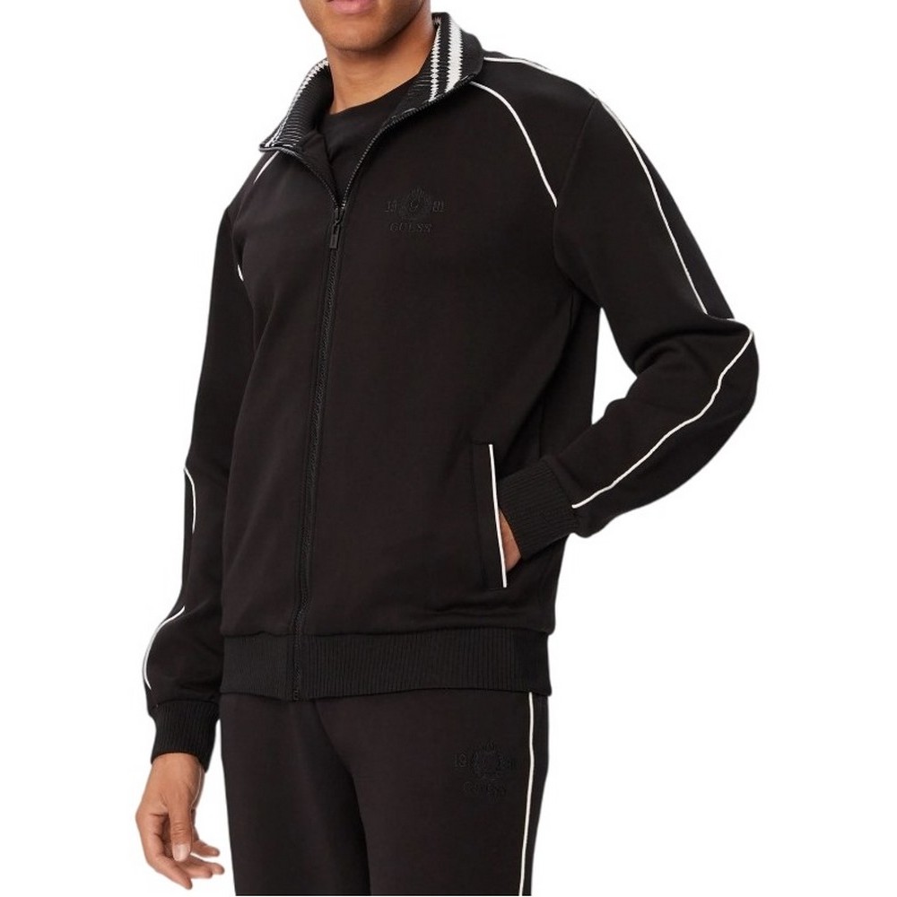 GUESS EDWIN FULL ZIP SWEATSHIRT ΖΑΚΕΤΑ ΦΟΥΤΕΡ ΑΝΔΡΙΚΗ BLACK