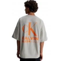 CALVIN KLEIN JEANS BOLD LOGO VARSITY TEE ΜΠΛΟΥΖΑ ΑΝΔΡΙΚΗ TAUPE