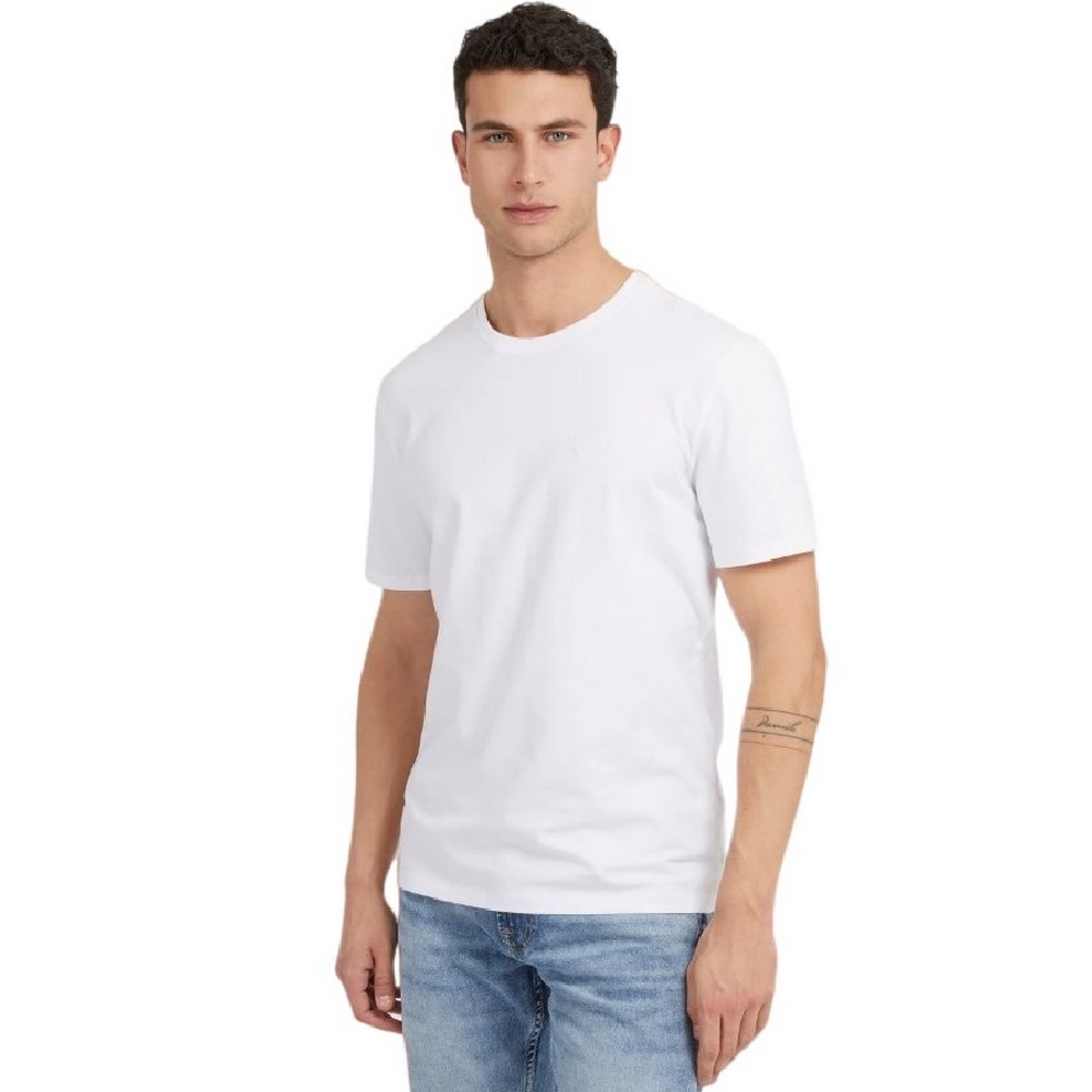 GUESS BASIC PIMA T-SHIRT ΜΠΛΟΥΖΑ ΑΝΔΡΙΚΗ WHITE