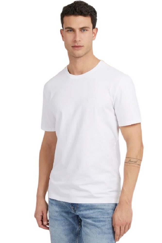 GUESS SS CN BASIC PIMA T-SHIRT ΑΝΔΡΙΚΟ WHITE