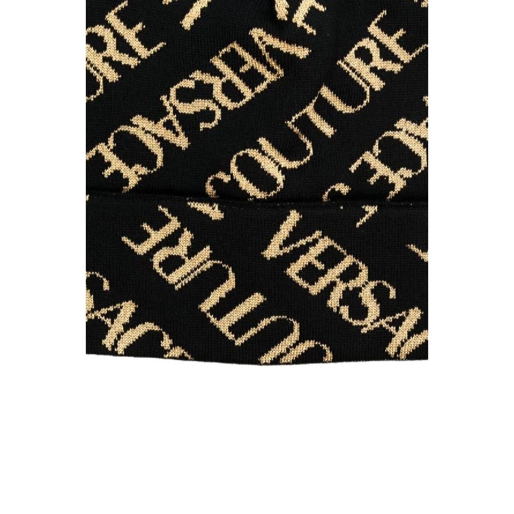 VERSACE JEANSCOUTURE MEDIUM BEANIE CIRCONFERENZA ΣΚΟΥΦΟΣ ΑΝΔΡΙΚΟΣ BLACK/GOLD