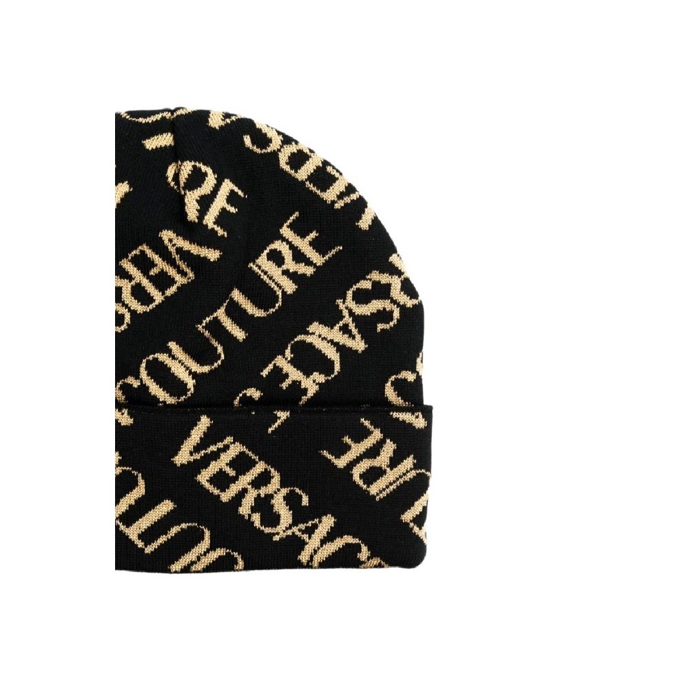 VERSACE JEANSCOUTURE BEANIE CIRCONFERENZA ΣΚΟΥΦΟΣ ΑΝΔΡΙΚΟΣ BLACK/GOLD