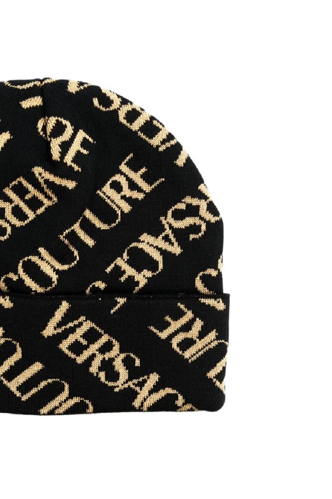 VERSACE JEANSCOUTURE BEANIE CIRCONFERENZA ΣΚΟΥΦΟΣ ΑΝΔΡΙΚΟΣ BLACK/GOLD