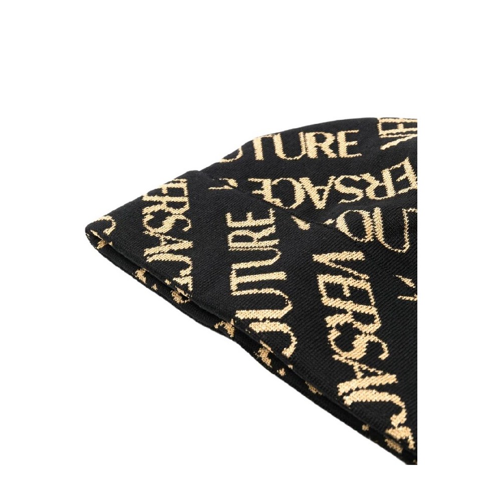 VERSACE JEANSCOUTURE BEANIE CIRCONFERENZA ΣΚΟΥΦΟΣ ΑΝΔΡΙΚΟΣ BLACK/GOLD