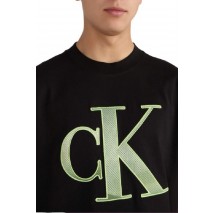 CALVIN KLEIN JEANS PERFORATED MONOLOGO TEE T-SHIRT ΑΝΔΡΙΚΟ BLACK