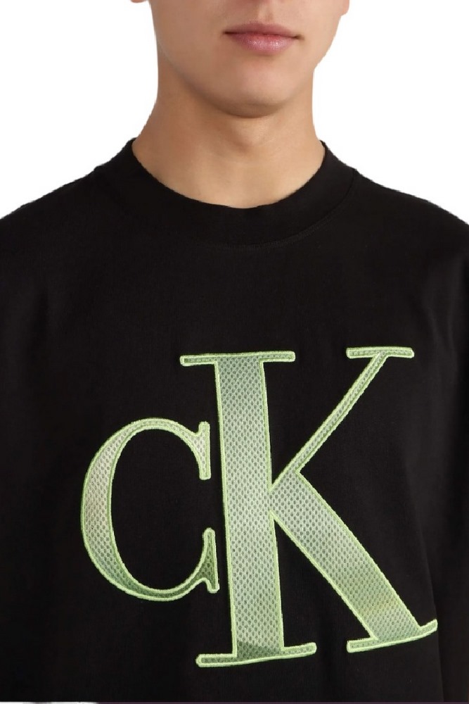 CALVIN KLEIN JEANS PERFORATED MONOLOGO ΜΠΛΟΥΖΑ T-SHIRT ΑΝΔΡΙΚΗ BLACK