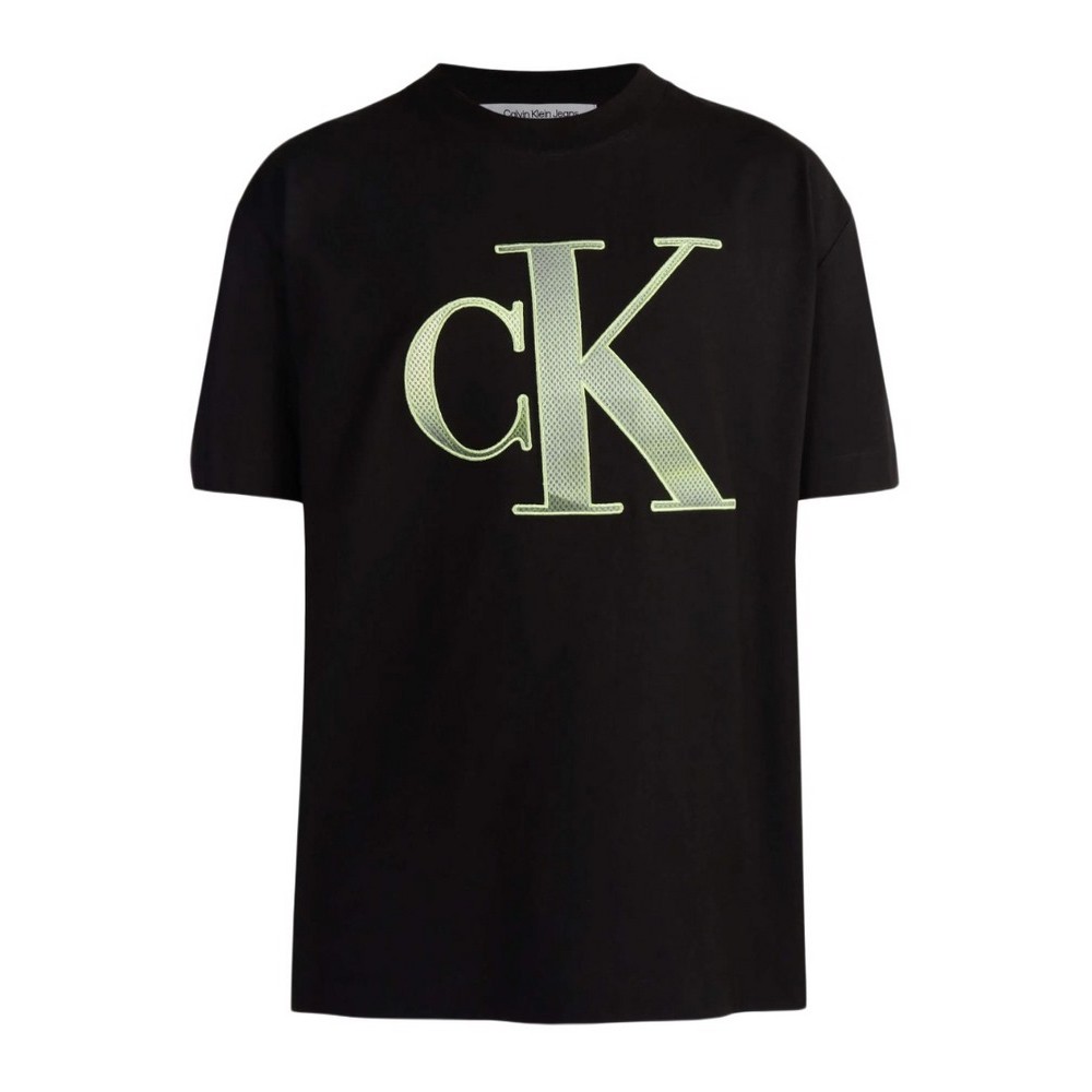 CALVIN KLEIN JEANS PERFORATED MONOLOGO TEE T-SHIRT ΑΝΔΡΙΚΟ BLACK