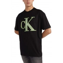 CALVIN KLEIN JEANS PERFORATED MONOLOGO TEE T-SHIRT ΑΝΔΡΙΚΟ BLACK