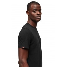 SUPERDRY STUD CREW NECK SLUB T-SHIRT ΜΠΛΟΥΖΑ ΑΝΔΡΙΚΗ BLACK