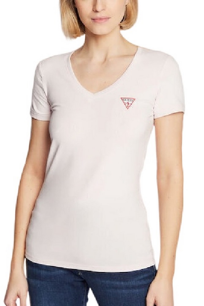 GUESS SS VN MINI TRIANGLE TEE TSHIRT ΓΥΝΑΙΚΕΙΟ PINK