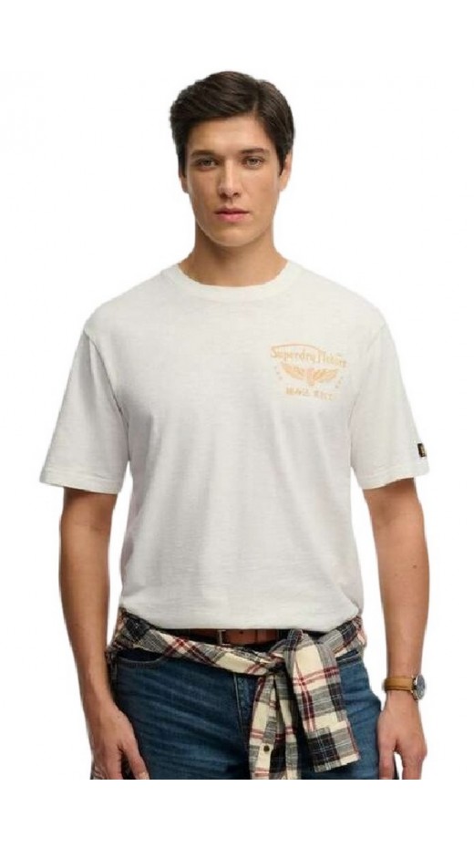 SUPERDRY D3 OVIN HERITAGE BIKER LOOSE T-SHIRT ΜΠΛΟΥΖΑ ΑΝΔΡΙΚΗ OFF WHITE