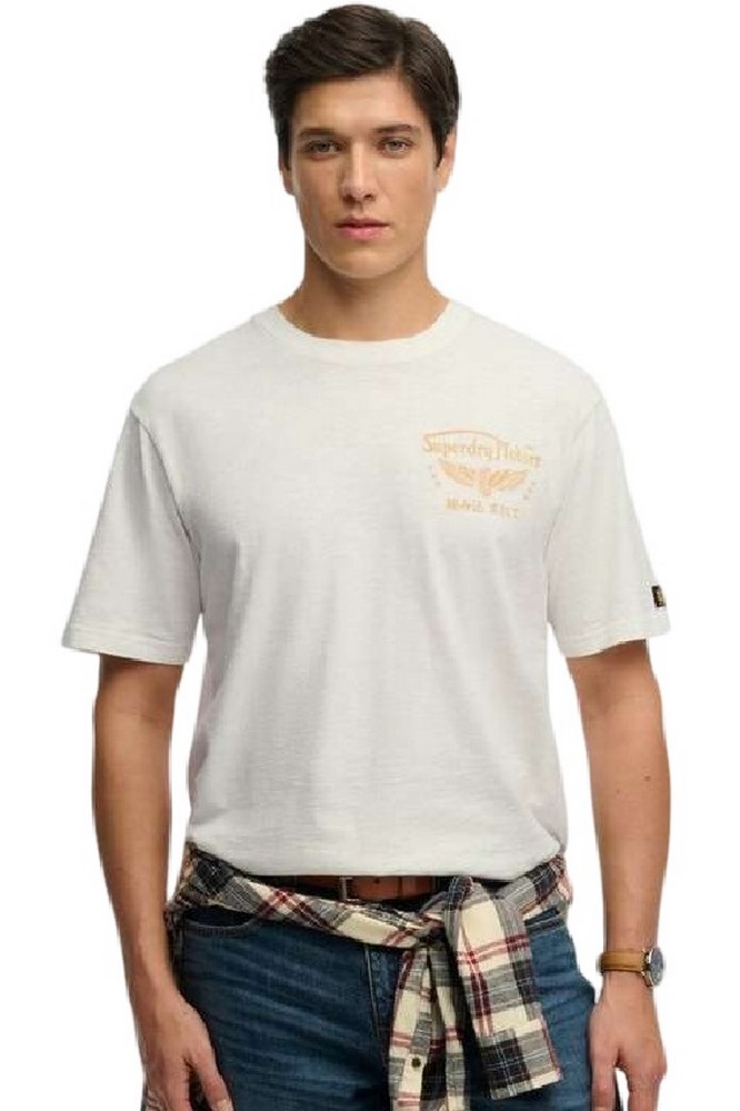 SUPERDRY D3 OVIN HERITAGE BIKER LOOSE T-SHIRT ΜΠΛΟΥΖΑ ΑΝΔΡΙΚΗ OFF WHITE