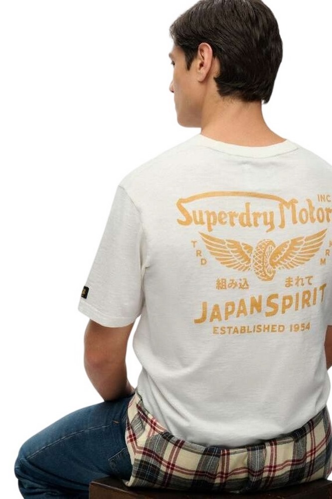 SUPERDRY D3 OVIN HERITAGE BIKER LOOSE T-SHIRT ΜΠΛΟΥΖΑ ΑΝΔΡΙΚΗ OFF WHITE