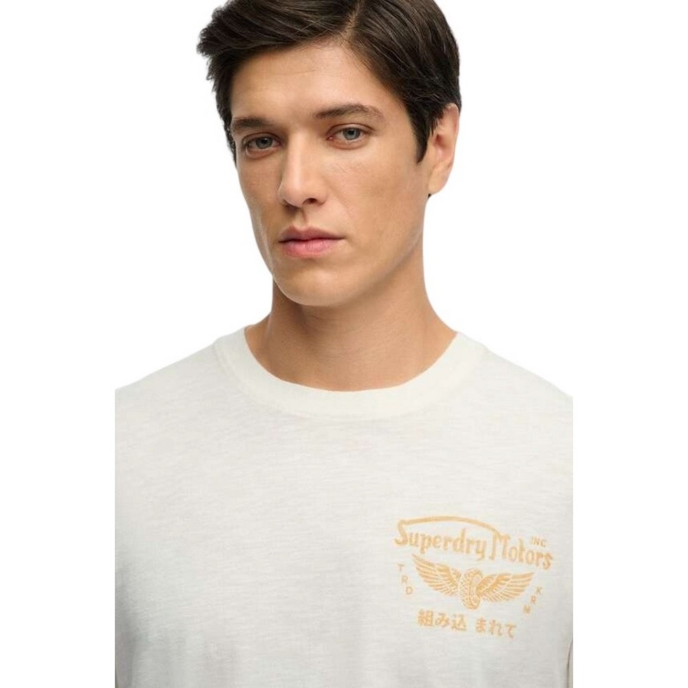 SUPERDRY D3 OVIN HERITAGE BIKER LOOSE T-SHIRT ΜΠΛΟΥΖΑ ΑΝΔΡΙΚΗ OFF WHITE