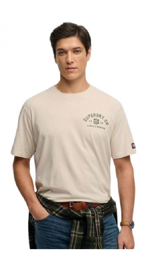 SUPERDRY D3 OVIN HERITAGE BIKER LOOSE T-SHIRT ΜΠΛΟΥΖΑ ΑΝΔΡΙΚΗ BEIGE