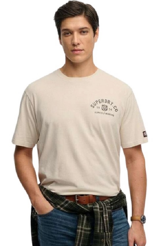 SUPERDRY D3 OVIN HERITAGE BIKER LOOSE T-SHIRT ΜΠΛΟΥΖΑ ΑΝΔΡΙΚΗ BEIGE