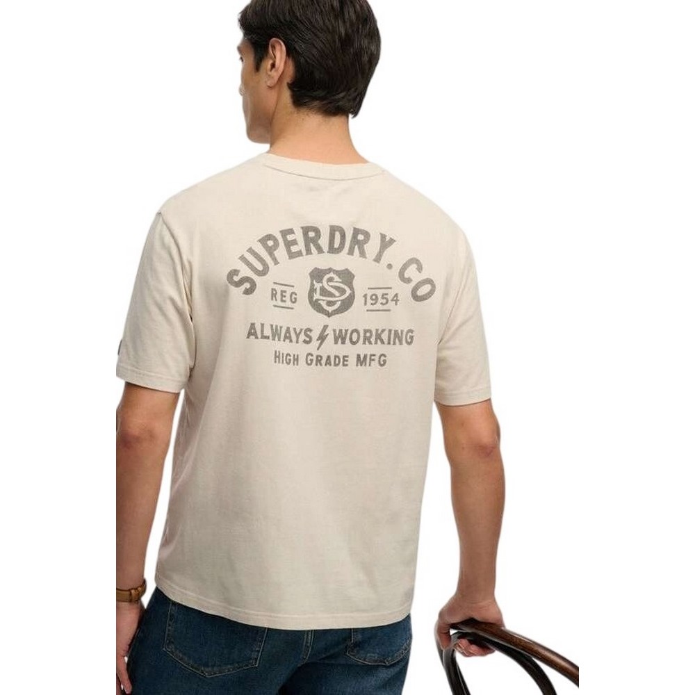 SUPERDRY D3 OVIN HERITAGE BIKER LOOSE T-SHIRT ΜΠΛΟΥΖΑ ΑΝΔΡΙΚΗ BEIGE
