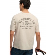 SUPERDRY D3 OVIN HERITAGE BIKER LOOSE T-SHIRT ΜΠΛΟΥΖΑ ΑΝΔΡΙΚΗ BEIGE