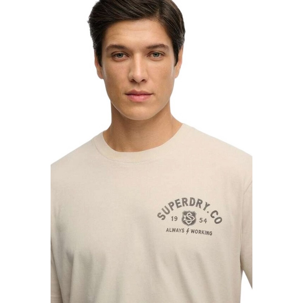 SUPERDRY D3 OVIN HERITAGE BIKER LOOSE T-SHIRT ΜΠΛΟΥΖΑ ΑΝΔΡΙΚΗ BEIGE