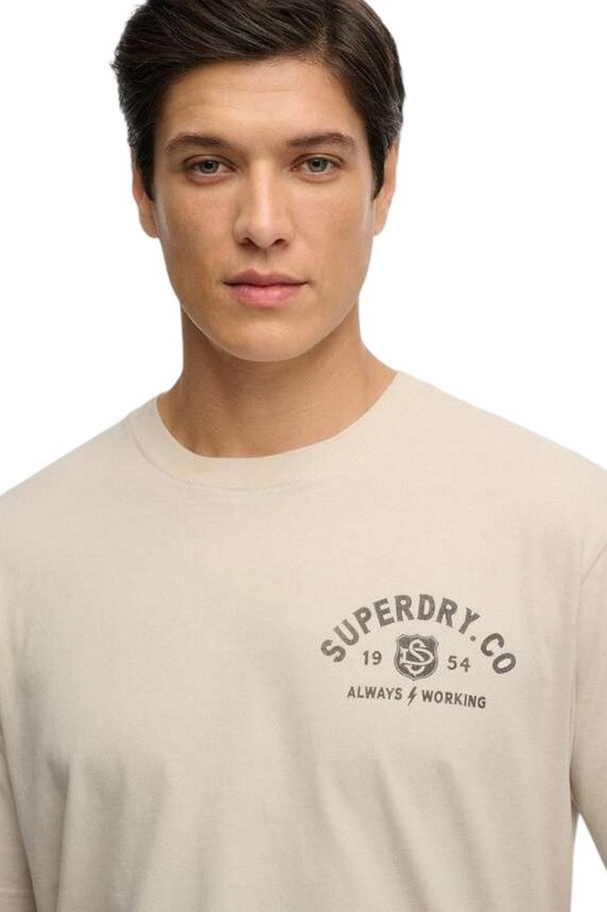 SUPERDRY D3 OVIN HERITAGE BIKER LOOSE T-SHIRT ΜΠΛΟΥΖΑ ΑΝΔΡΙΚΗ BEIGE