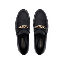 TOMMY HILFIGER CHAIN FRINGE LEATHER LOAFER ΠΑΠΟΥΤΣΙ ΓΥΝΑΙΚΕΙΟ BLACK
