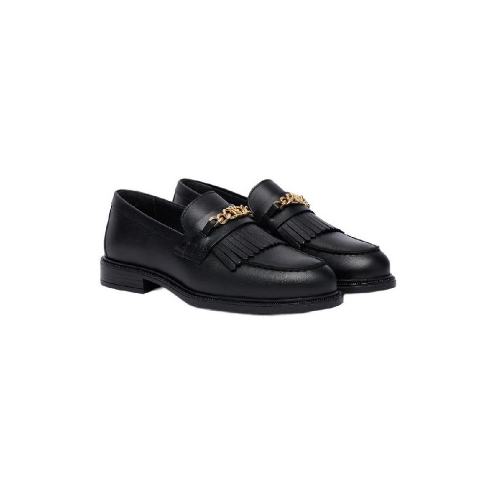 TOMMY HILFIGER CHAIN FRINGE LEATHER LOAFER ΠΑΠΟΥΤΣΙ ΓΥΝΑΙΚΕΙΟ BLACK