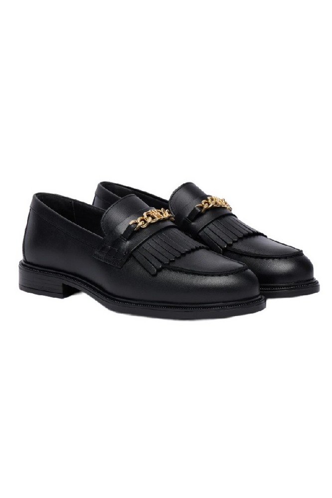 TOMMY HILFIGER CHAIN FRINGE LEATHER LOAFER ΠΑΠΟΥΤΣΙ ΓΥΝΑΙΚΕΙΟ BLACK