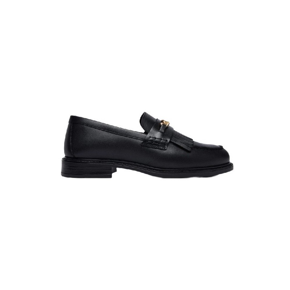 TOMMY HILFIGER CHAIN FRINGE LEATHER LOAFER ΠΑΠΟΥΤΣΙ ΓΥΝΑΙΚΕΙΟ BLACK