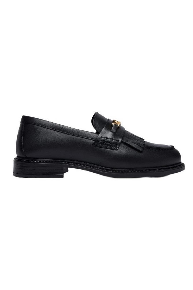 TOMMY HILFIGER CHAIN FRINGE LEATHER LOAFER ΠΑΠΟΥΤΣΙ ΓΥΝΑΙΚΕΙΟ BLACK
