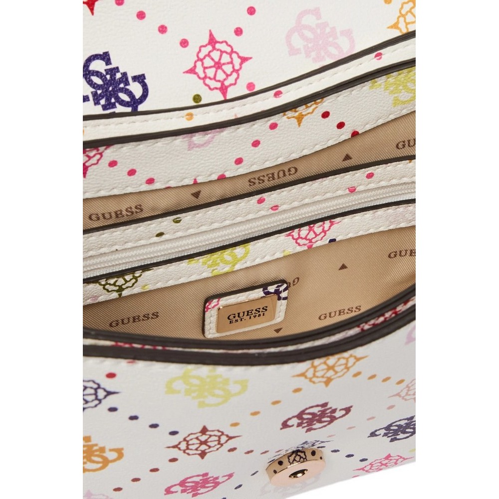 GUESS EMELIE LOGO FLAP SHOULDER BAG ΤΣΑΝΤΑ ΓΥΝΑΙΚΕΙΑ MULTI