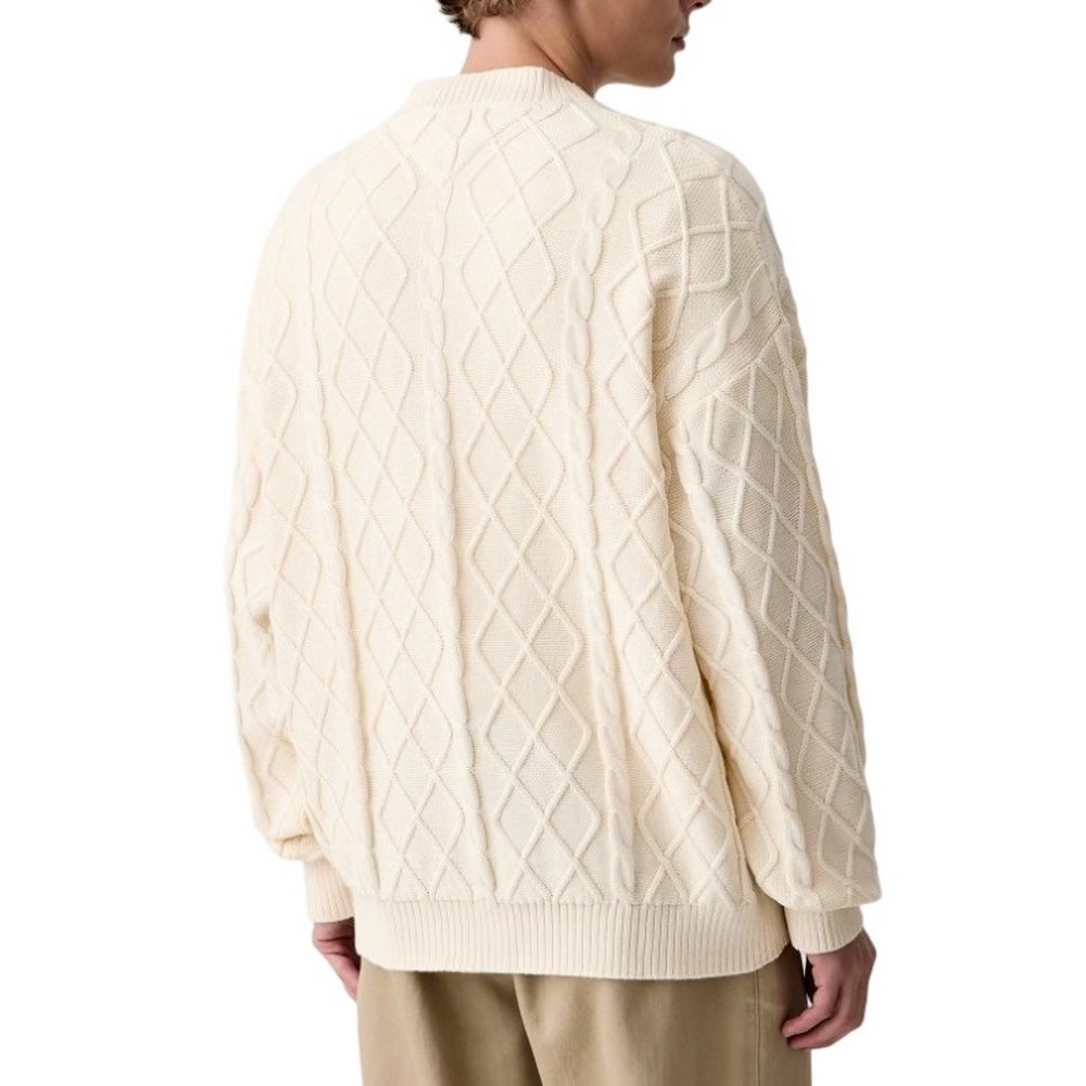 TOMMY JEANS RLX FLAG CABLE SWEATER EXT ΜΠΛΟΥΖΑ ΠΛΕΚΤΗ ΑΝΔΡΙΚΗ CREAMY WHITE