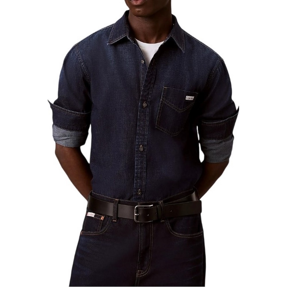 CALVIN KLEIN JEANS ESSENTIAL CLASSIC FELDMAN SHIRT ΠΟΥΚΑΜΙΣΟ ΑΝΔΡΙΚΟ DARK BLUE