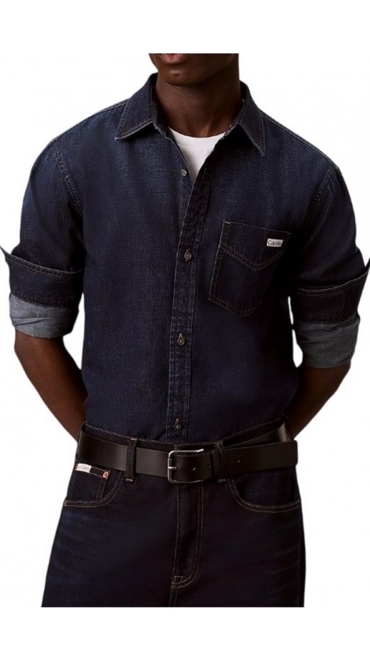 CALVIN KLEIN JEANS ESSENTIAL CLASSIC FELDMAN SHIRT ΠΟΥΚΑΜΙΣΟ ΑΝΔΡΙΚΟ DARK BLUE