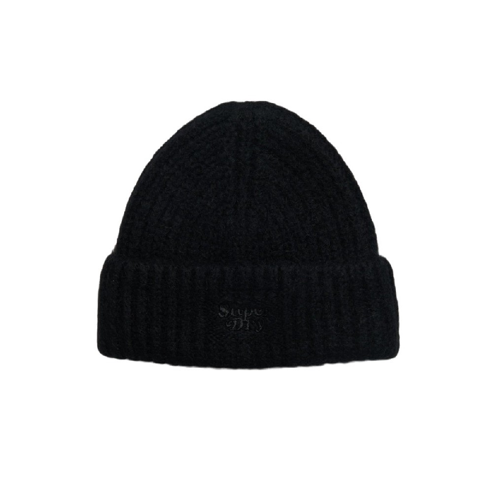 SUPERDRY D3 SDRY RIB KNIT BEANIE HAT ΣΚΟΥΦΟΣ  ΓΥΝΑΙΚΕΙΟΣ BLACK